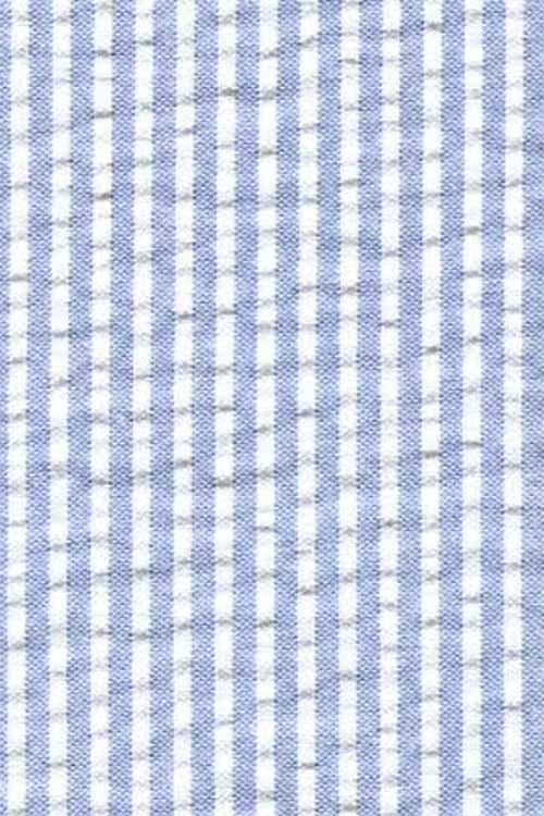 "Modern Fit Men's Seersucker Suit 2PC - Blue Pinstripe Summer"