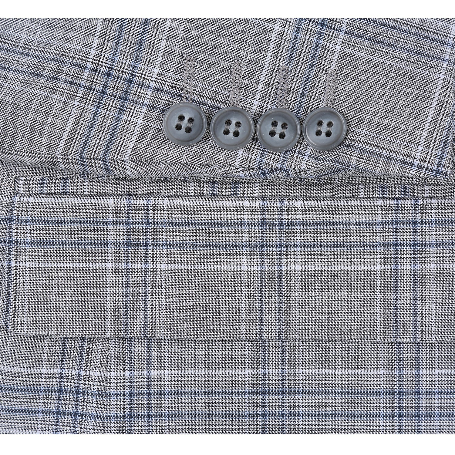 293-23 Men's Classic Fit Checked Suits - 38Lx32W