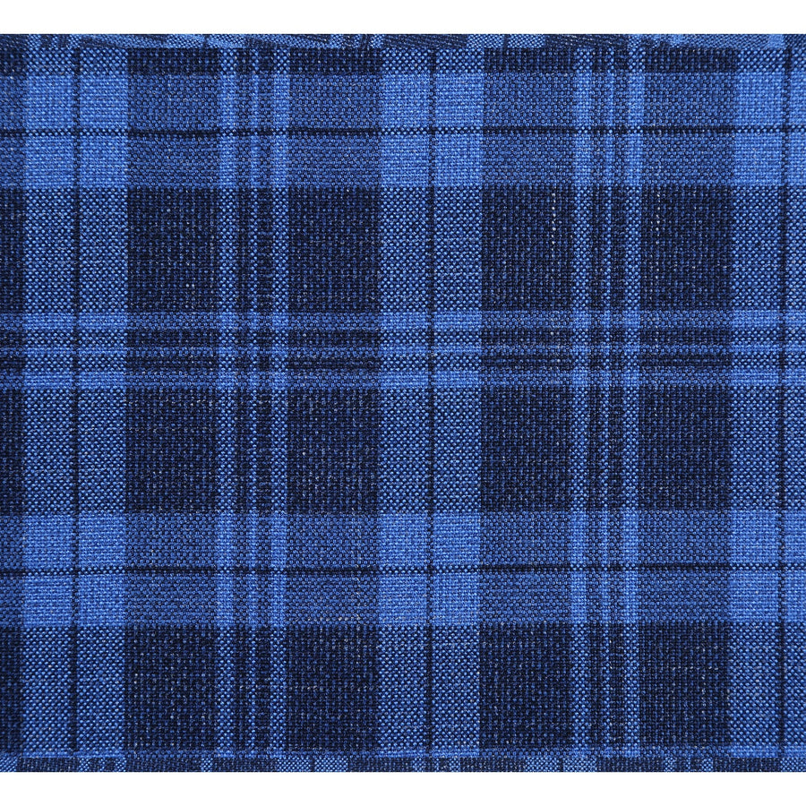 "Men's Slim Fit Blazer - Two Button Sport Coat in Royal & Navy Blue Windowpane Plaid" - 36 Short