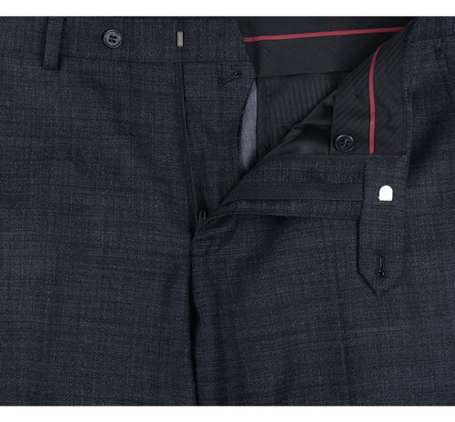 "Charcoal Grey Slim Fit Wool Suit - Men's Basic Two Button"