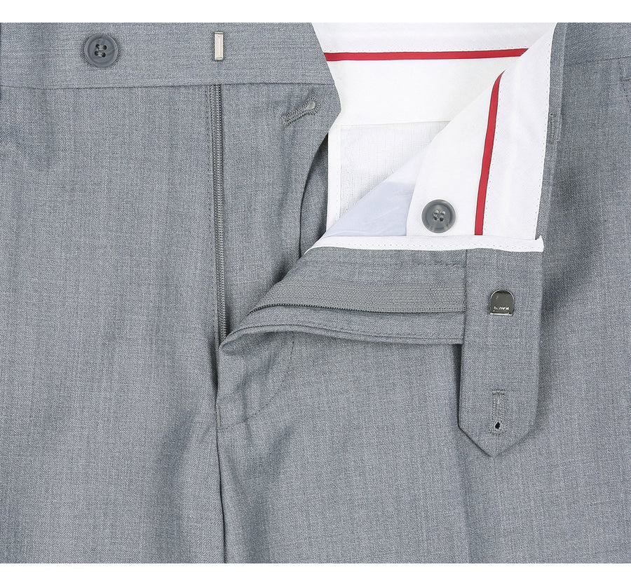 "Men's Slim Fit Two-Button Suit with Hack Pocket - Light Grey" - 34 Short