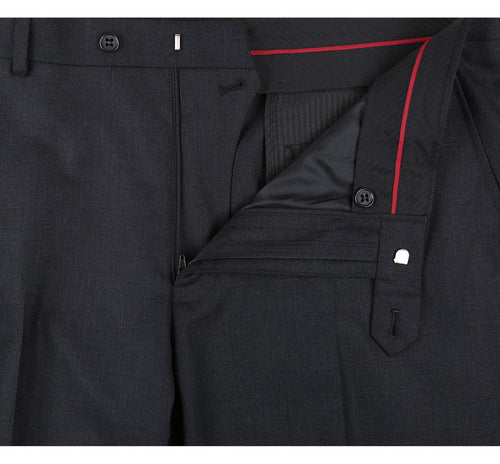 Charcoal Grey Slim Fit Wool Suit for Men - Basic Two Button Style with Optional Vest