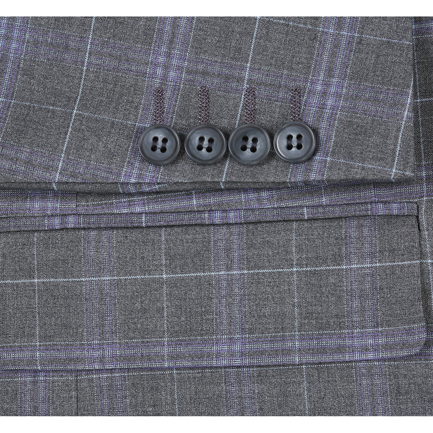 293-25 Men's Classic Fit Checked Suits - 38Lx32W