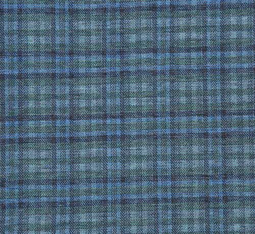 Half Canvas Slim Fit Blazer in Green Blue Check - 40R