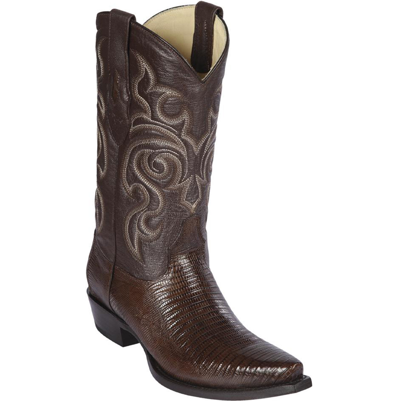 Brown Lizard Boots Snip Toe - EE