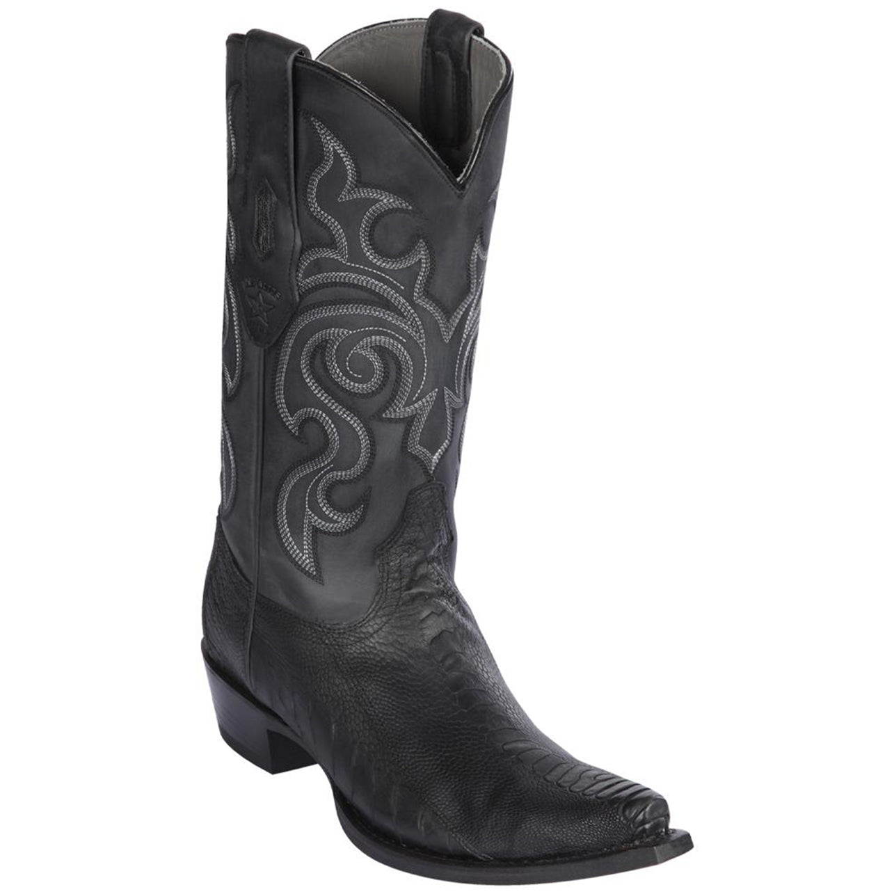 Ostrich Leg Snip Toe Western Boots - EE