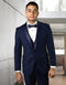 Mens Navy Blue Wedding Tuxedo - Dark Blue Tuxedo Suit" Mens Wool One Button Modern Fit Vested Shawl Prom 2025 Tuxedo in Navy
