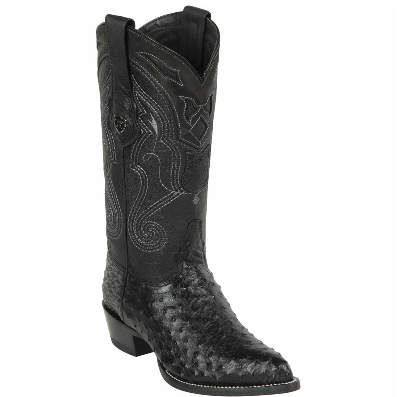 Men's Black Ostrich Boots - EE