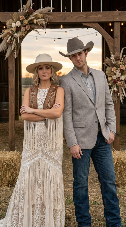 Mens Textured Light Grey Western Blazer – Cowboy Style Casual Sport Coat for Men Classic Western Jacket