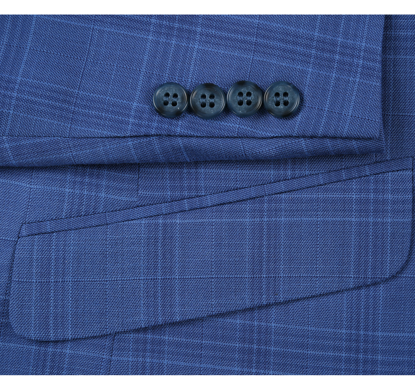 293-10 Men's 2-Piece Slim Fit Windowpane Check Dress Stretch Suit - 38Lx32W