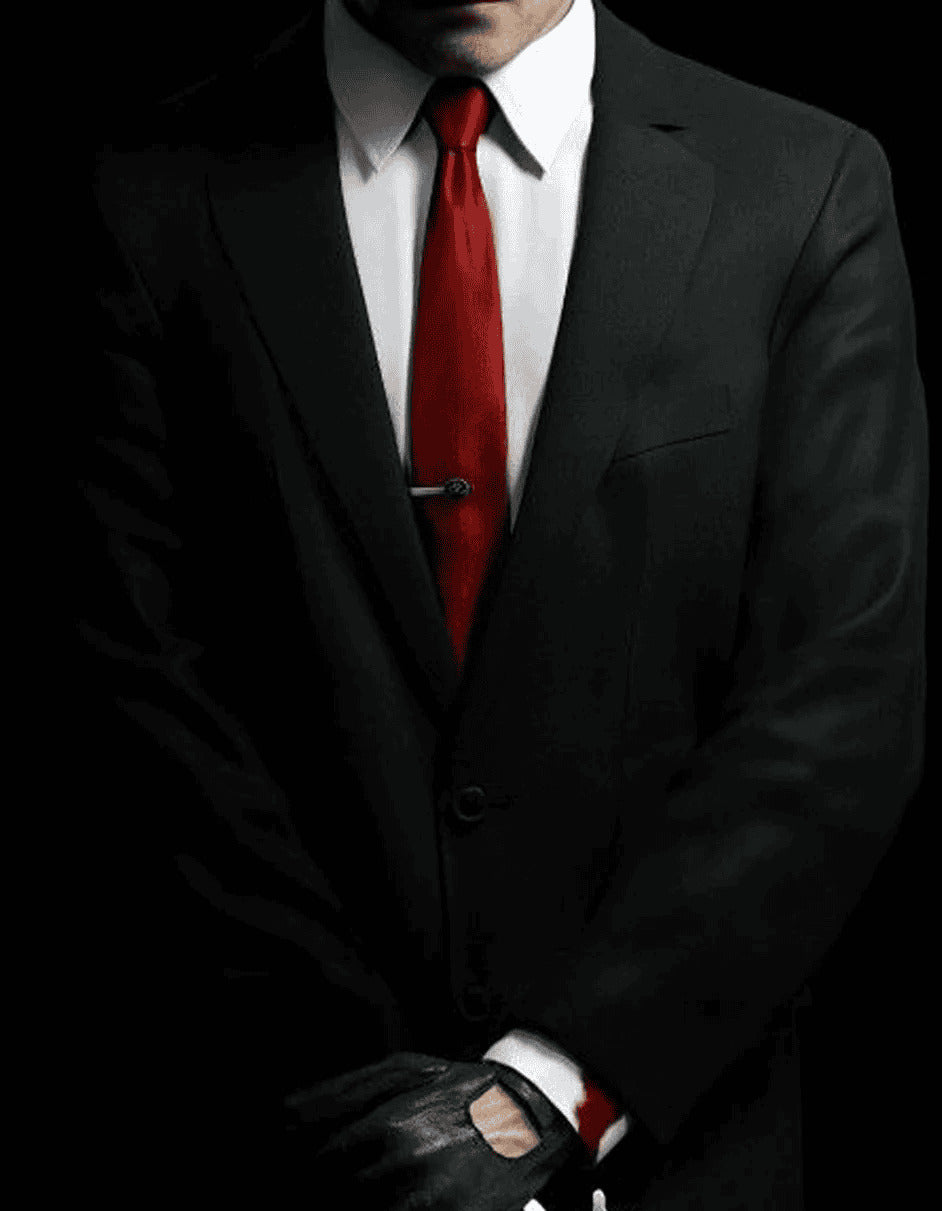 Mens Agent 47 Hitman Black Suit Costume Package Suit | Shirt | Tie - 38 Short Jacket+32 Waist Adjustable 28to34)(Height: 5 4 to5 7 )(Neck 15-16.5)S-M)