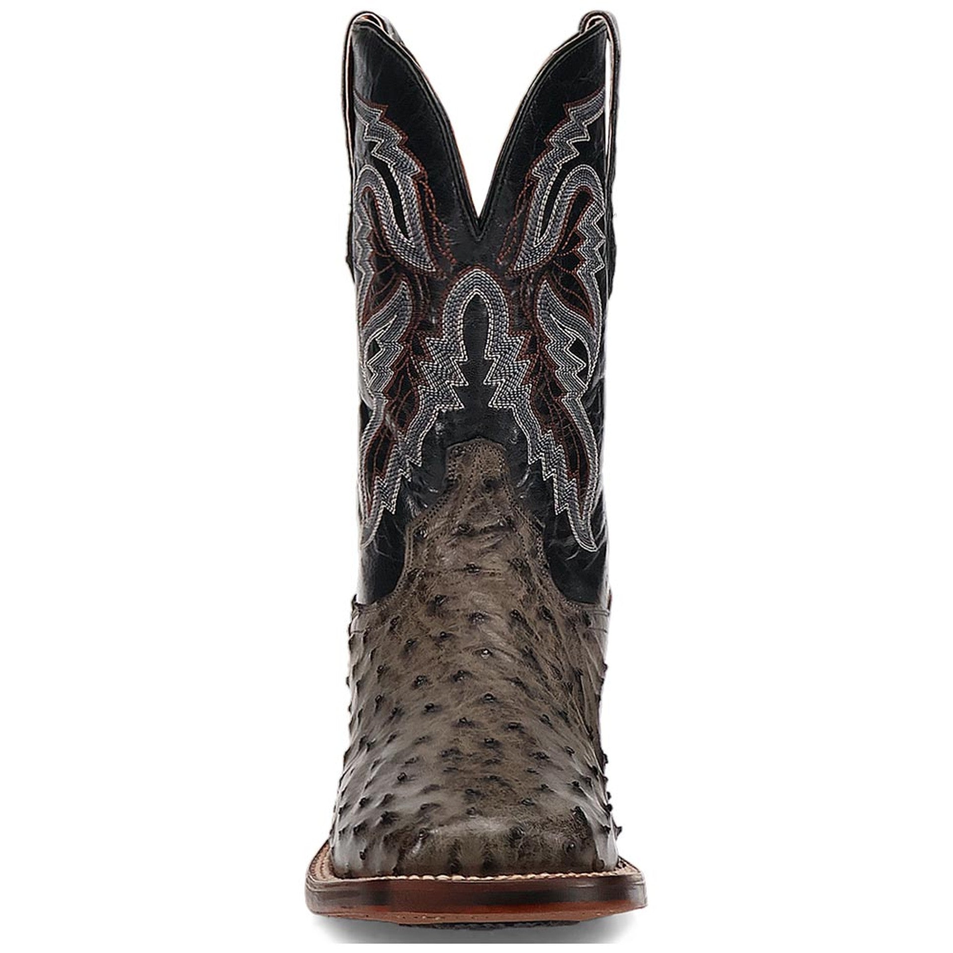 Dan Post Men’s Alamosa Grey/Black Full Quill Ostrich Boots - 7D