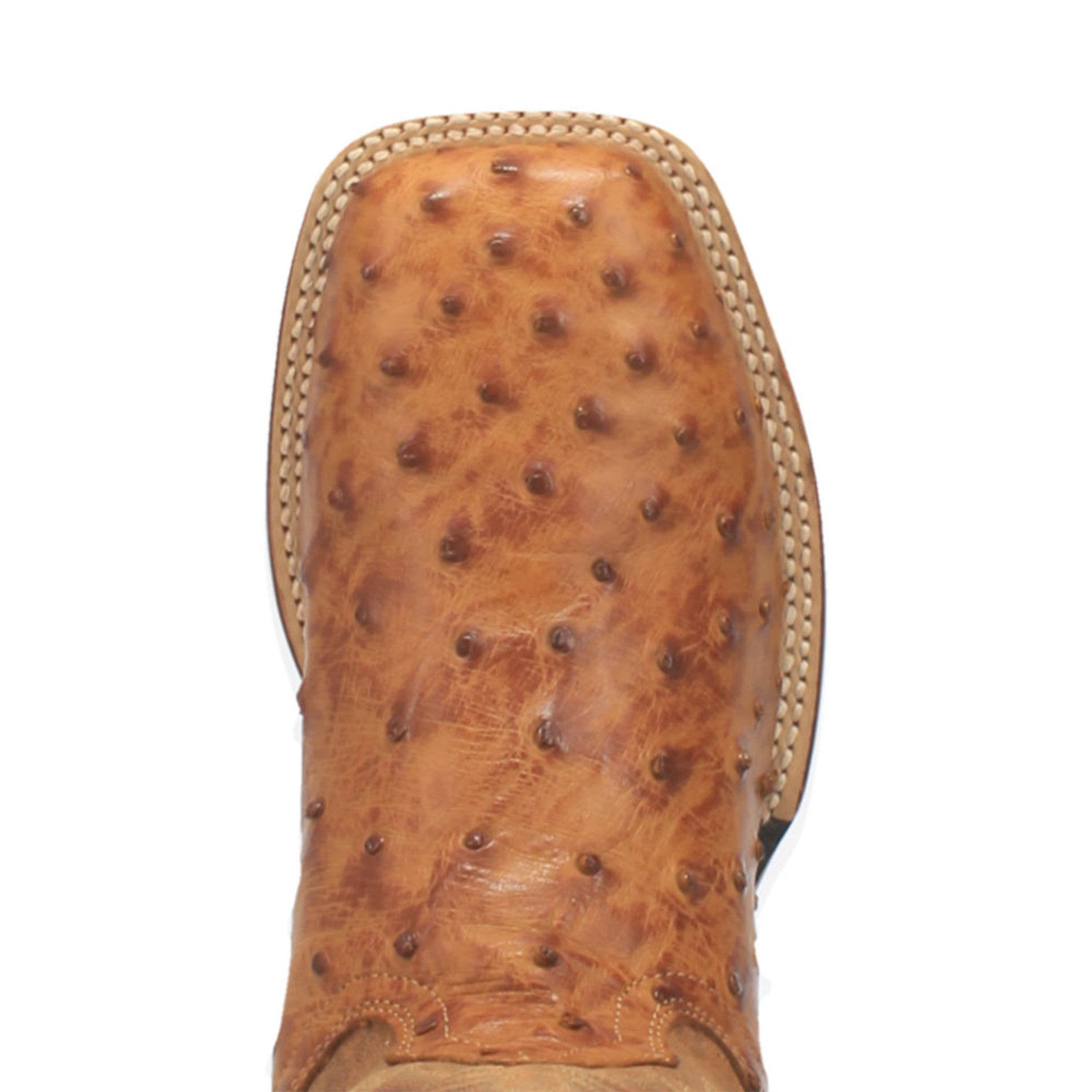 Dan Post Men’s Alamosa Tan Genuine Ostrich 11 Broad Square Toe Cowboy Certified Boot - 7D