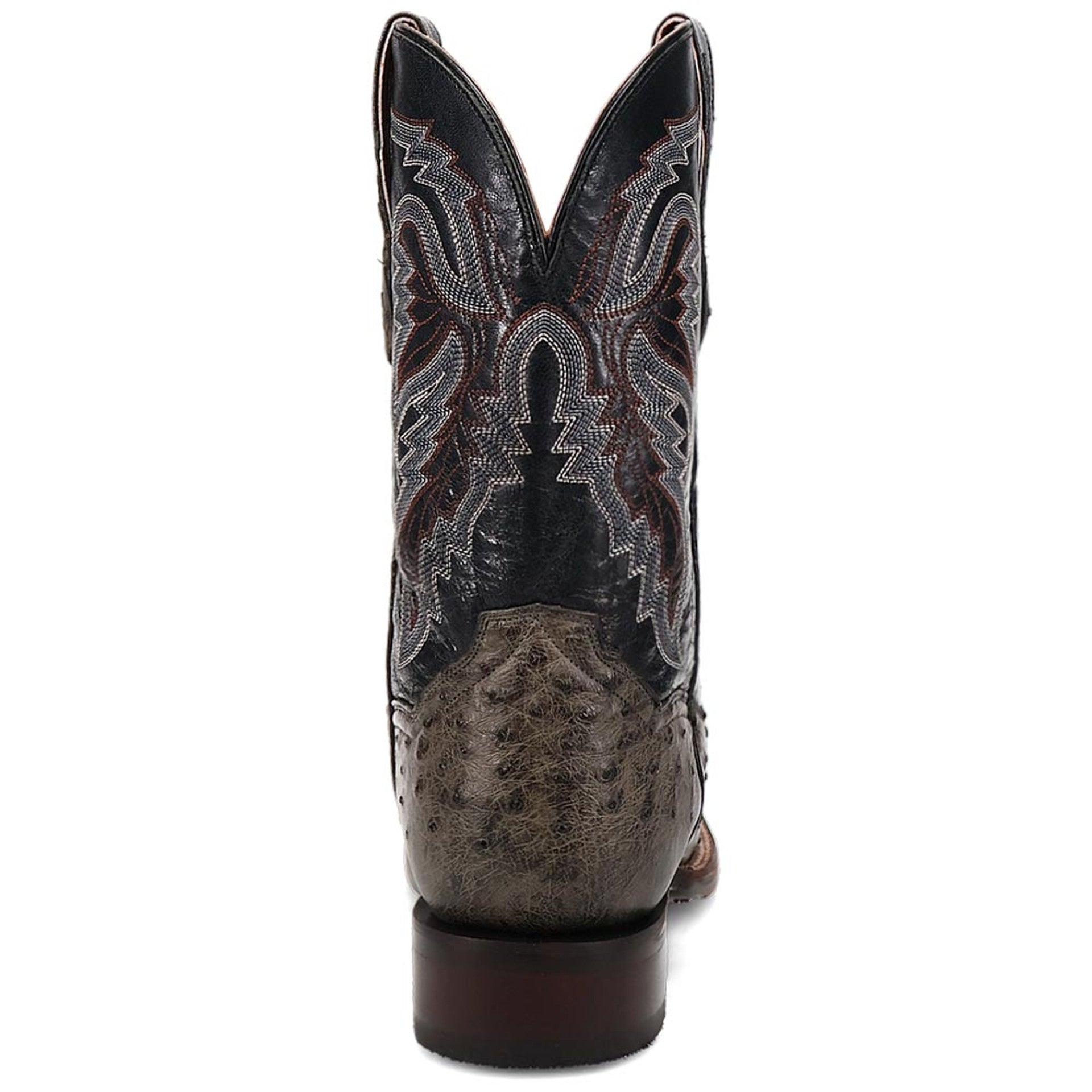 Dan Post Men’s Alamosa Grey/Black Full Quill Ostrich Boots - 7D