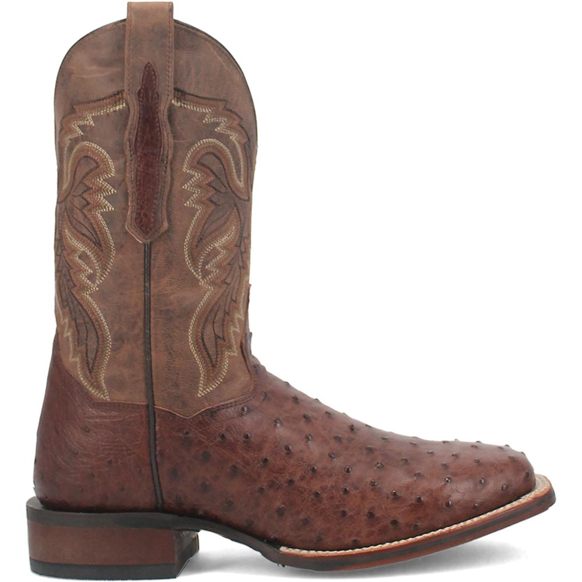 Dan Post Mens Alamosa Brown Genuine Ostrich 11 Square Toe Cowboy Certified Boot - 7D