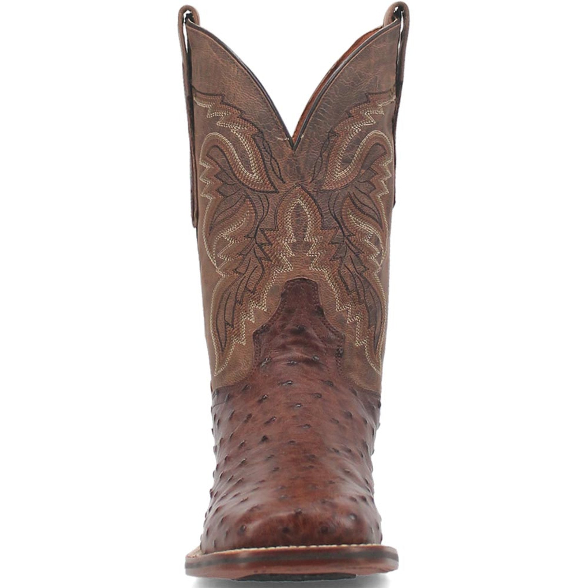 Dan Post Mens Alamosa Brown Genuine Ostrich 11 Square Toe Cowboy Certified Boot - 7D