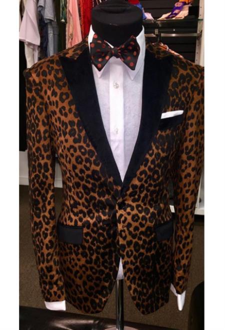 Leopard Tuxedo Jacket - Mens Leopard Blazer