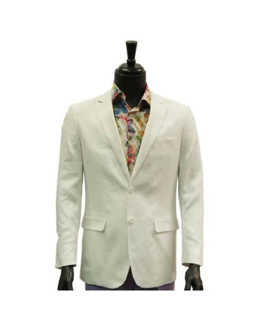 Alberto Nardoni Notch Lapel Linen White Overcoat