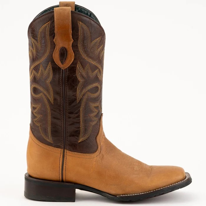 Ferinni Boot - Mens Dress Cowboy Boot - Ferrini Men's Kingston Rubber Sole Boots Handcrafted - Antique Saddle - 9D