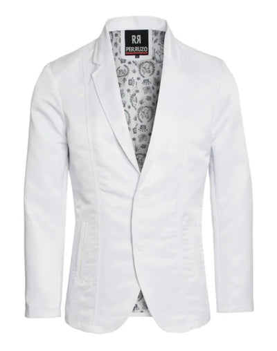 Men’s White Western Blazer – Slim Fit Shiny Finish Casual & Formal Party Jacket