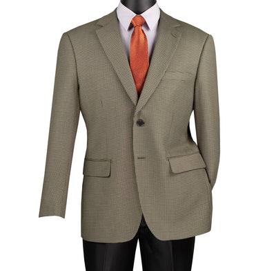 Modern Fit Wool Feel Houndstooth Blazer in Olive