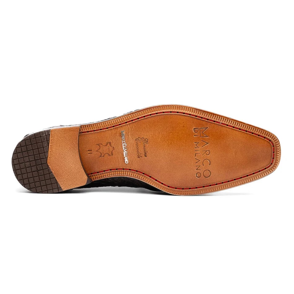 Marco Di Milano Lacio Men's Shoes Brandy Exotic Crocodile Derby Oxfords - 8.5