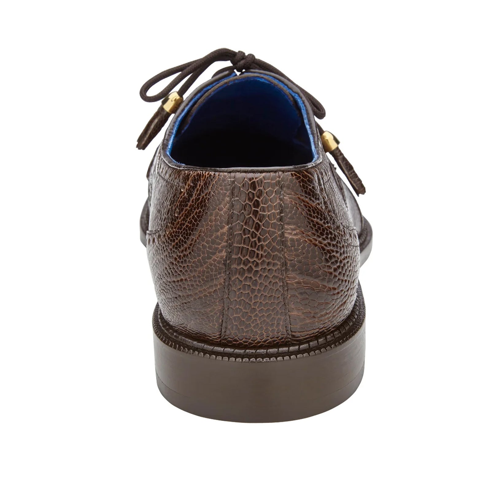 Men's Belvedere Batta Cap Toe Ostrich Dress Shoe in Brown - 9-M