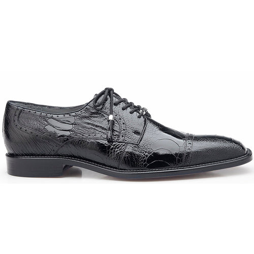 Belvedere Batta Black Genuine Crocodile Dress Shoe