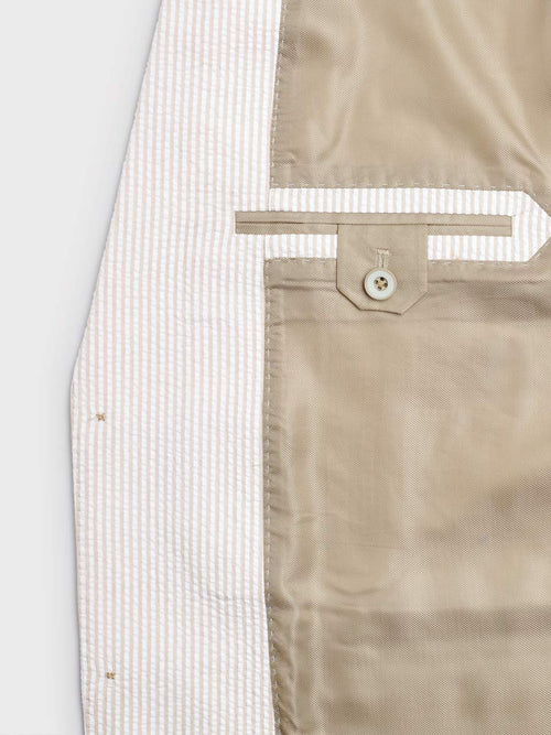 Natural Striped Seersucker Jacket