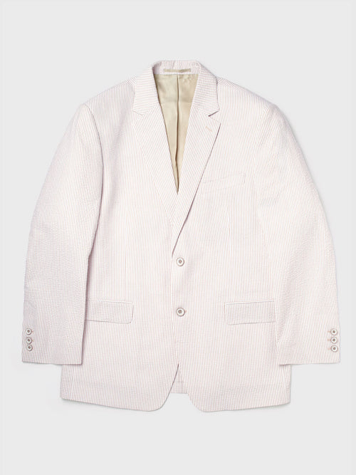 Natural Striped Seersucker Jacket
