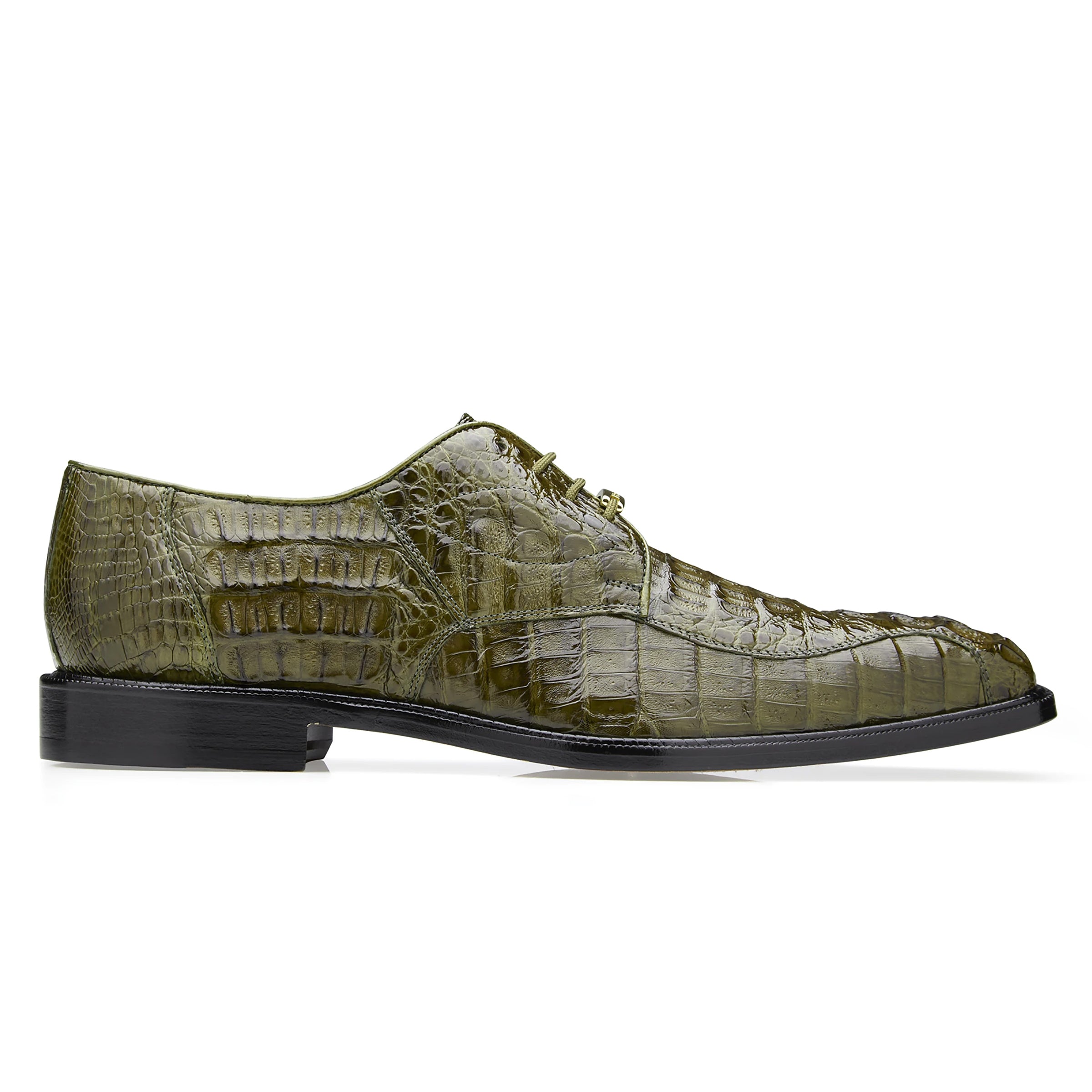 Mens Belvedere Chapo Caiman Crocodile Hornback Dress Shoe in Black - 9