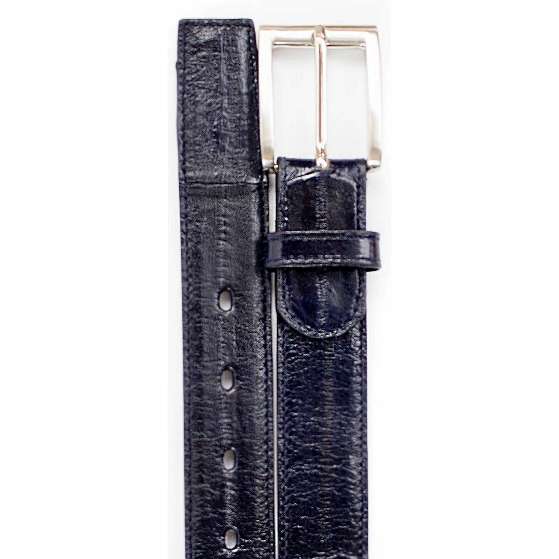 Mens Belvedere Eel Skin Belt in Camel - 44W One Length Fits All | Cut To Length