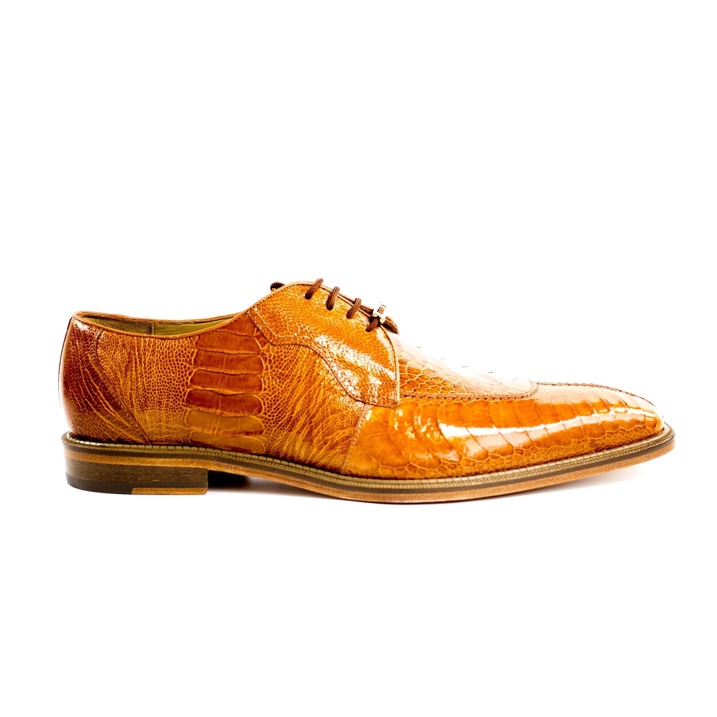 Mens Belvedere Siena Ostrich Leg Split Toe Dress Shoe in Navy - 10