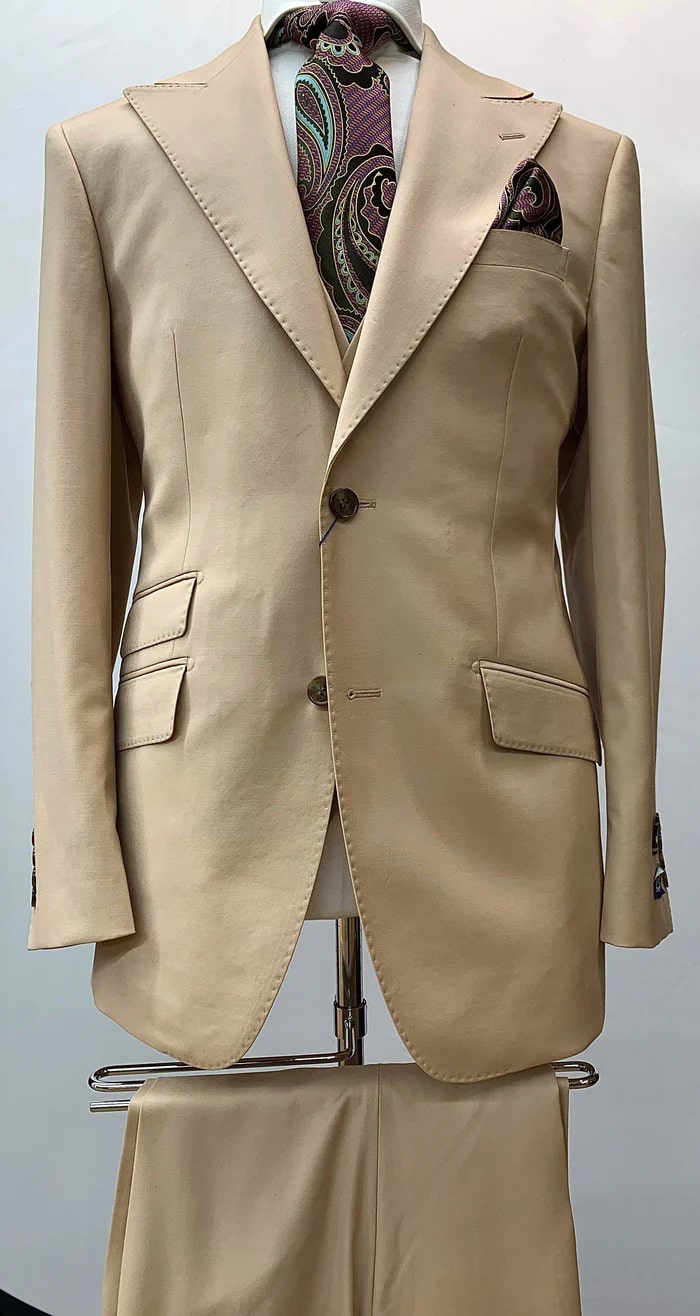 Rossi Man Suit - Tan Gray Black Navy Camel French Blue Suit - 38 Short Jacket+32 Waist Adjustable 28to34)(Height: 5 4 to5 7 )(Neck 15-16.5)S-M)