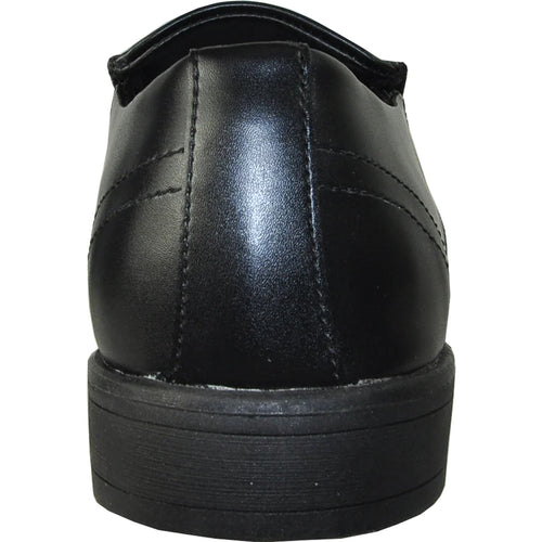Bravo Mens Plain Pointy Square Toe Dress Loafer in Black - Men's Dress Shoes