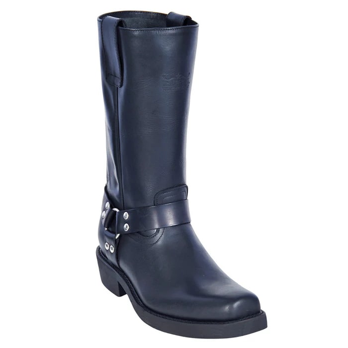 Los Altos Boots - Mens Dress Cowboy Boot - Low Priced Biker Boots- in Black - 6