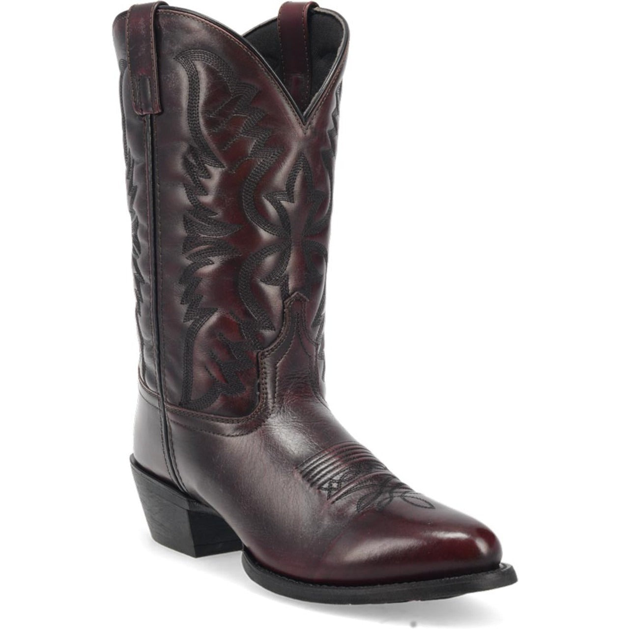 Laredo Birchwood Black Cherry Leather Round Toe Boots for Men - 8D
