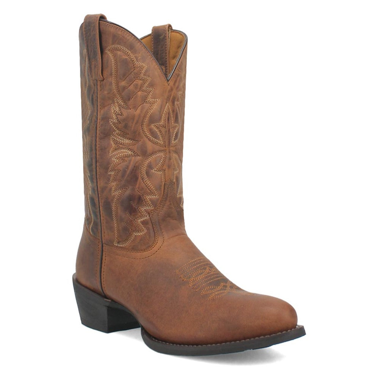 Laredo Birchwood Tan Leather Round Toe Boots for Men - 8D