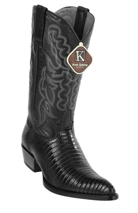 Men's Western Black J Toe Style King Exotic Cowboy Style By Los Altos Boots Botas For Sale Teju Lizard Cowboy Dress Cowboy Boot Cheap Priced For Sale Online - 6EE