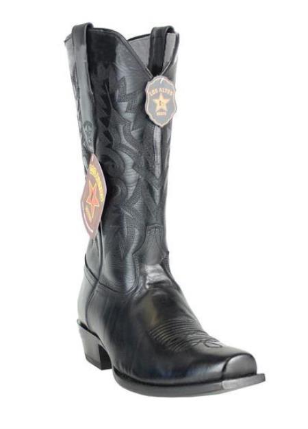 Men's Los Altos Boots Handmade Genuine Premium Leather Lining Black 7 Toe Cowboy Dress Cowboy Boot Cheap Priced For Sale Online - 6.0 Standard / D / Medium