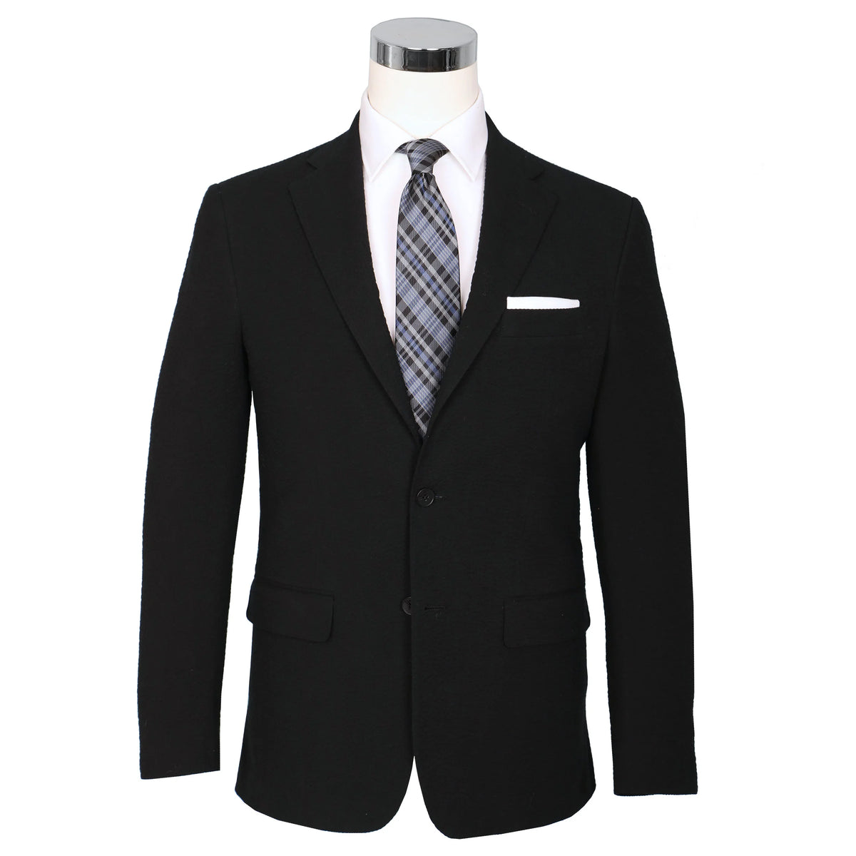Seersucker Blazer - "Black Pepper" Seersucker Sport Coat Black Pepper Seersucker Stretch Sport Coat