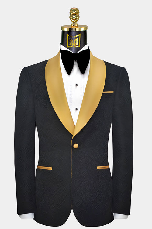 Black Paisley Suit - Wedding Prom 2026 Suit - Black Tuxedo-New Designer Collection