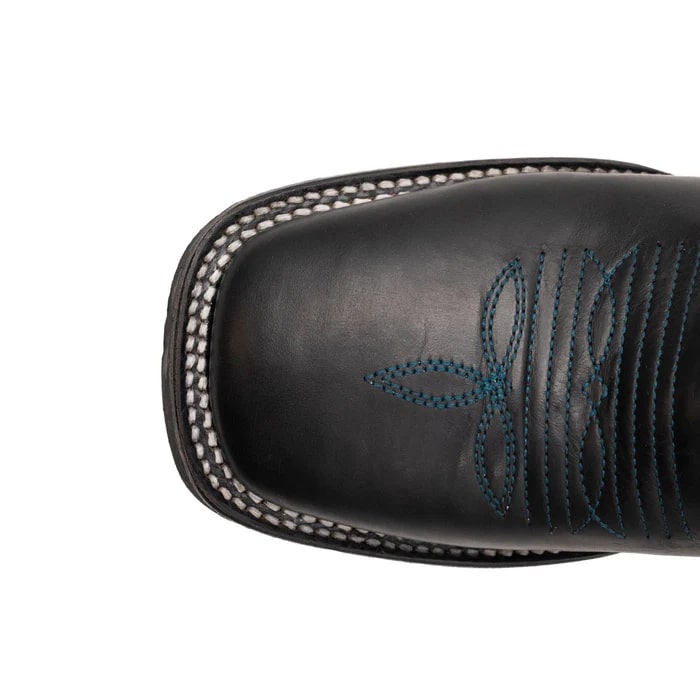 Ferinni Boot - Mens Dress Cowboy Boot - Ferrini Men's Maverick Leather Boots Handcrafted - Black in Black Color - 8
