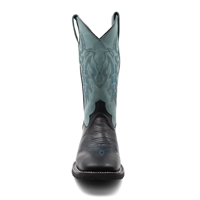 Ferinni Boot - Mens Dress Cowboy Boot - Ferrini Men's Maverick Leather Boots Handcrafted - Black in Black Color - 8