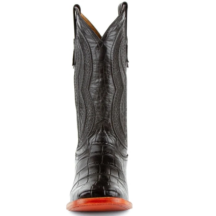 Ferinni Boot - Mens Dress Cowboy Boot - Ferrini Men's Stallion Alligator Belly Boots Square Toe Black in Black - 8