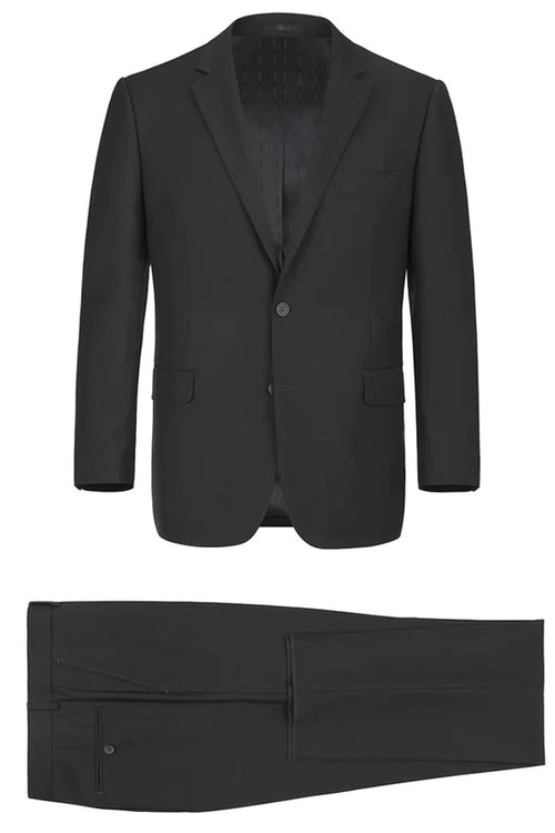 Cheap Priced Suit - Mens Basic Two Button Slim Fit Black Suit With Optional Vest