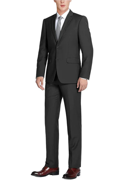 Cheap priced Suit - Mens Extra Long Basic Two Button Black Suit