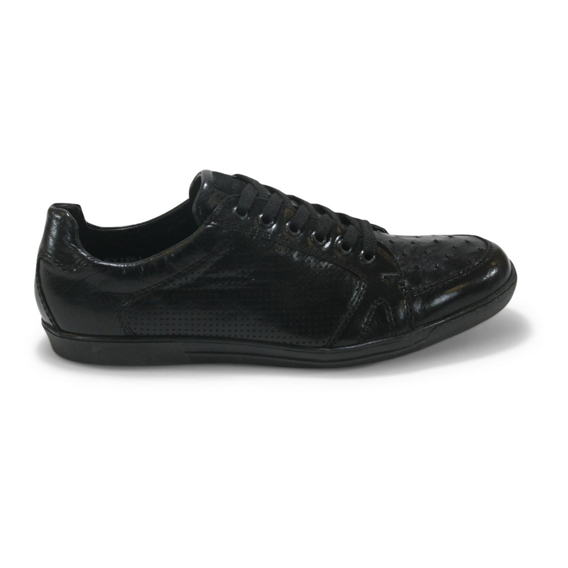 Los Altos Black Genuine Ostrich Casual Shoes - 11.5