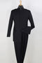 Cheap Priced Suit - Mens Classic Military Banded Collar Mandarin Safari Black Suit