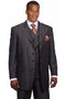 Cheap priced Suit  - Mens Vested 4 Button Wide Peak Lapel Denim Blue Jeans Black Suit